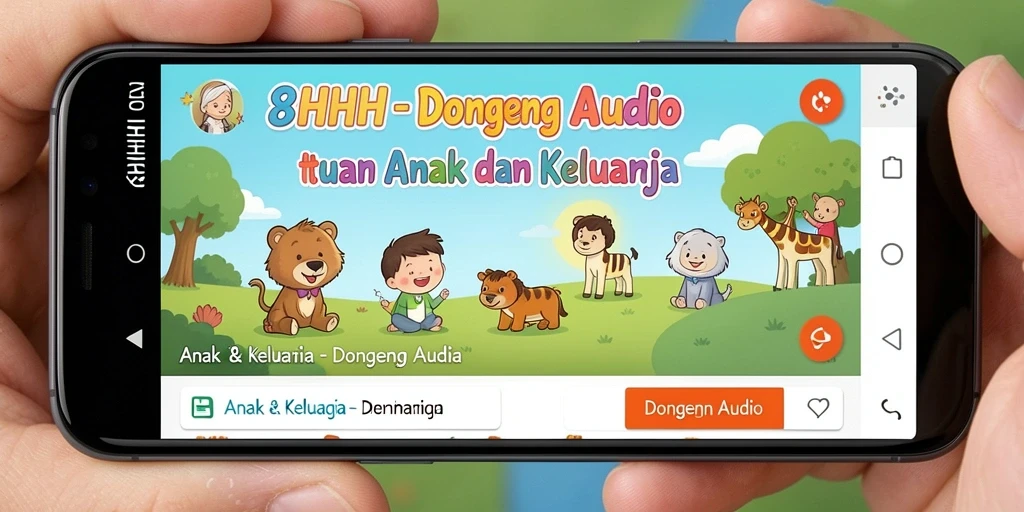 Antarmuka aplikasi 8HHH yang menarik dan ramah anak.