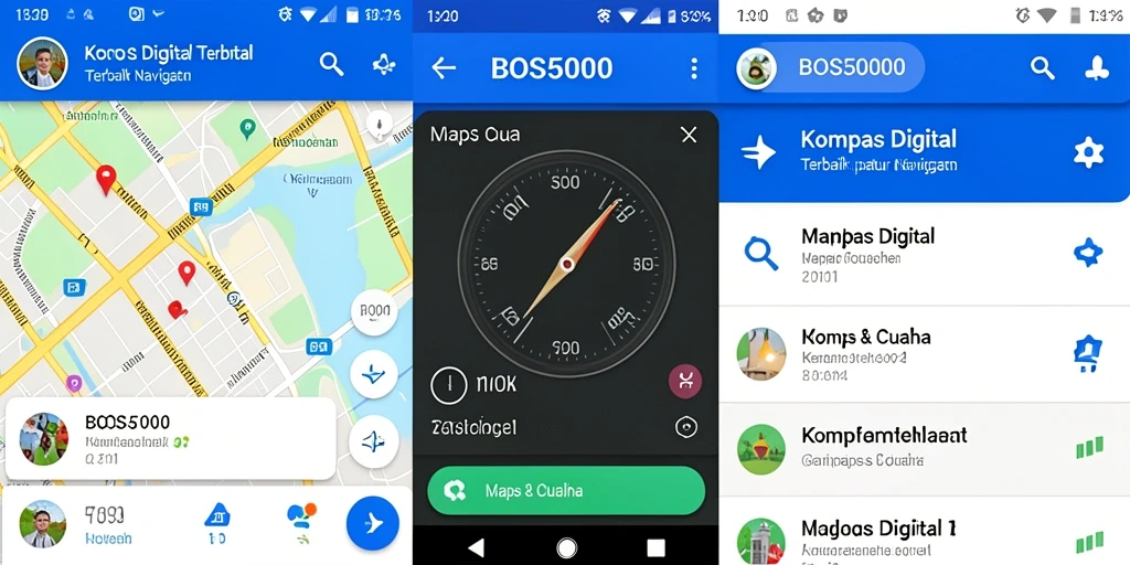 Tampilan antarmuka aplikasi Kompas Digital BOS5000 yang user friendly.