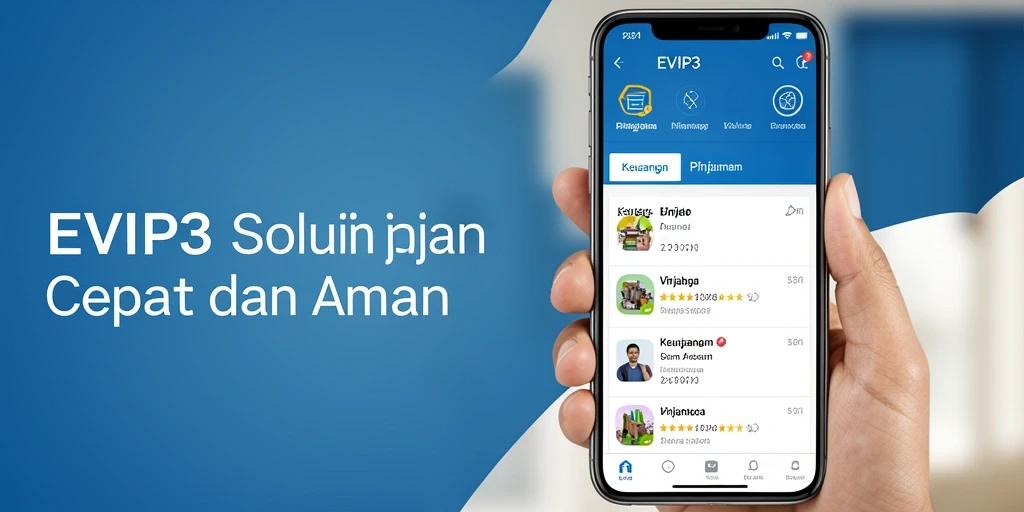 Tampilan antarmuka aplikasi Pinjaman EVIP3 yang user-friendly.