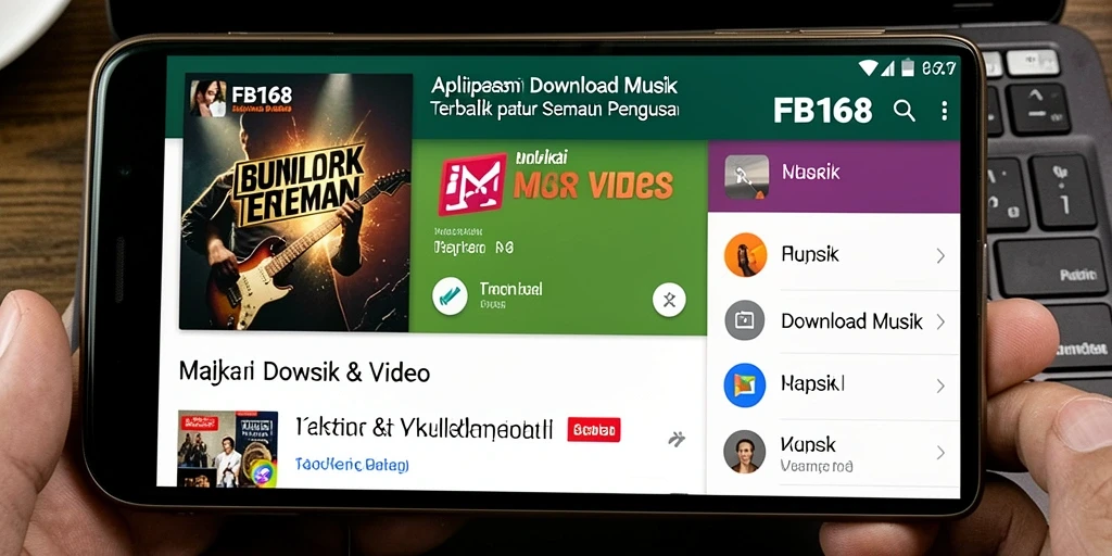 Antarmuka aplikasi FB168 yang sederhana dan intuitif untuk Download Musik.