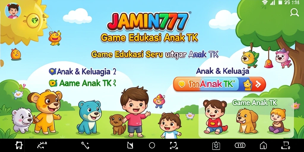 Antarmuka menarik dan interaktif dari aplikasi Game Anak TK.