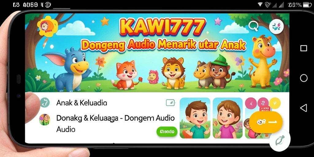 Antarmuka KAWI777 yang ceria dan ramah anak.