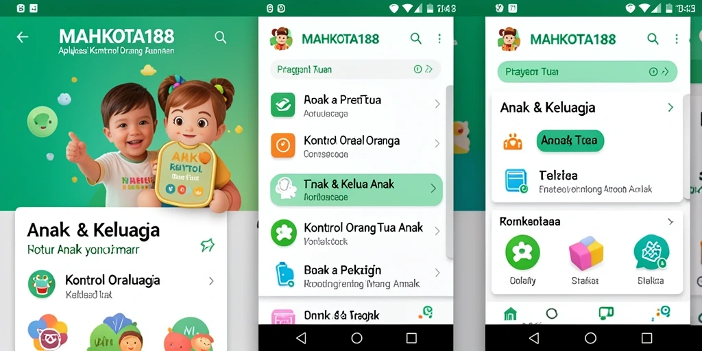 Screenshot antarmuka MAHKOTA188 menampilkan fitur kontrol orang tua yang lengkap.