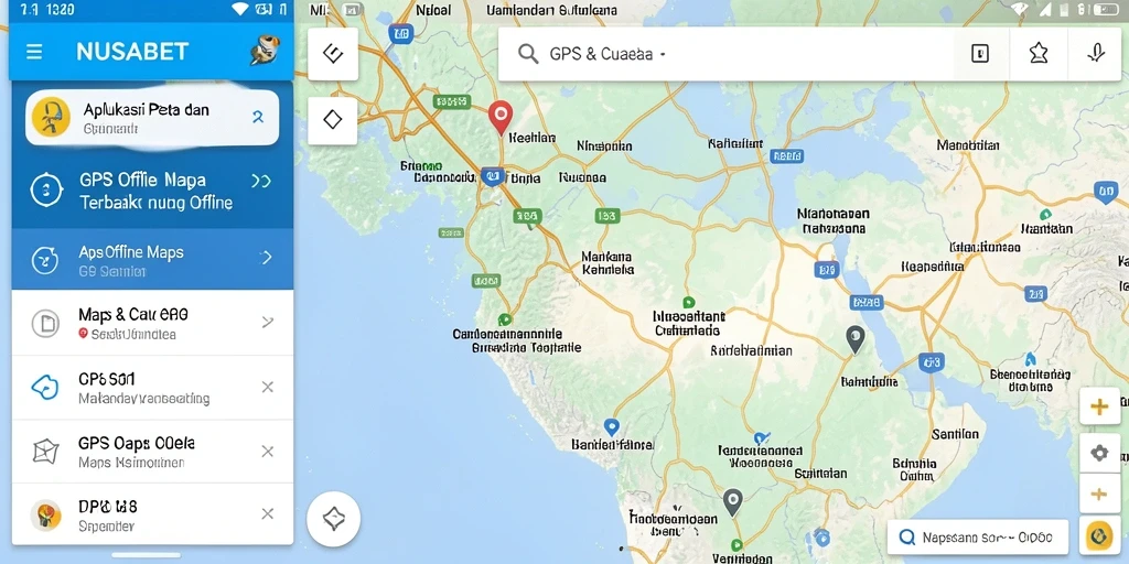 Antarmuka NUSABET menampilkan peta GPS Offline yang jelas dan informatif.
