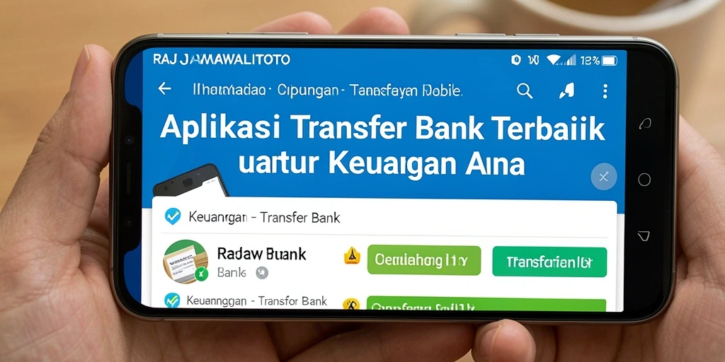 Tampilan antarmuka aplikasi RAJAWALITOTO untuk Transfer Bank.