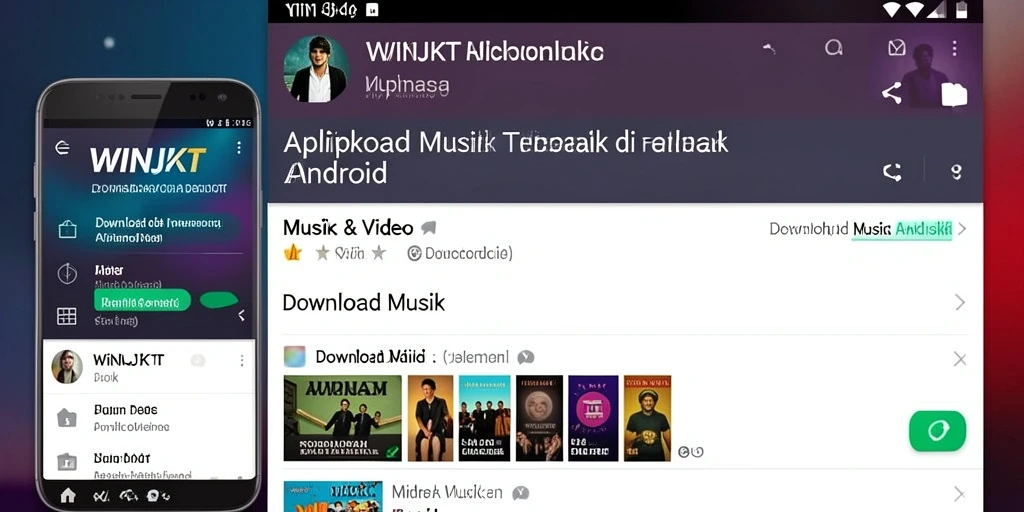 Antarmuka pengguna WINJKT untuk unduh musik yang sederhana dan intuitif.